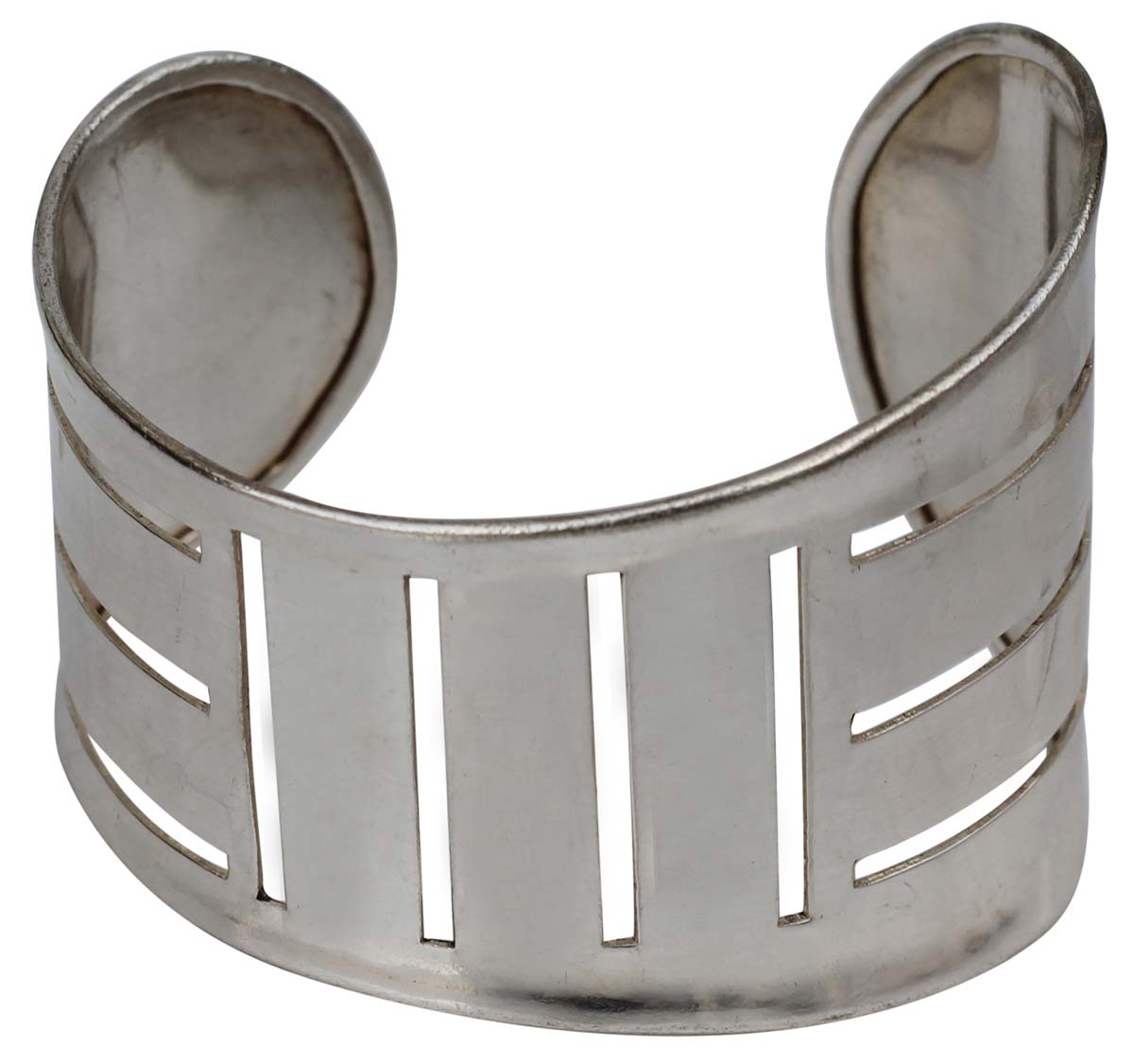 Bracelets in Bulk – Cuff Bracelet – Cast in Brass – Cut-Out Lines – Silver Plated – Wholesale Bracelets from India
